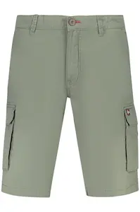 Pánske zelené kapsáčové bermudy