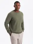 Ombre Men's RELAXED FIT knit sweater in diamond weave - olive