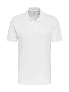 GAP Tričko 'V-SOLID PIQUE POLO'  biela