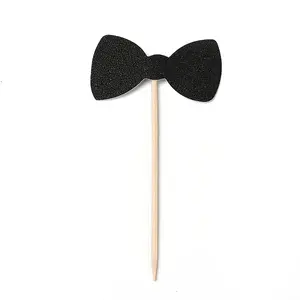 Paper Bow Tie Cake Insert Card Decoration