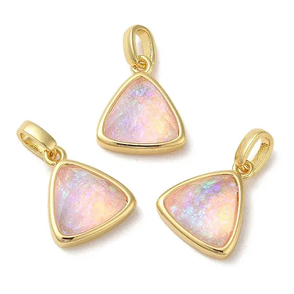 Rack Plating Brass with Synthetic Opal Pendants