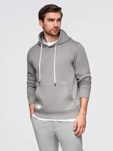 Ombre Men's BASIC kangaroo hooded sweatshirt