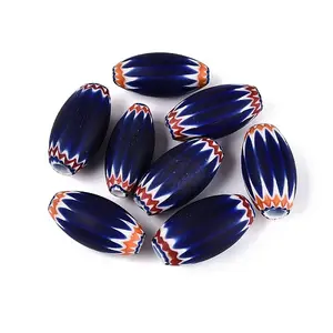 Handmade Millefiori Glass Barrel Beads