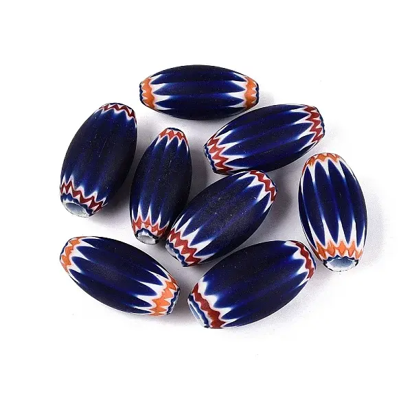 Handmade Millefiori Glass Barrel Beads