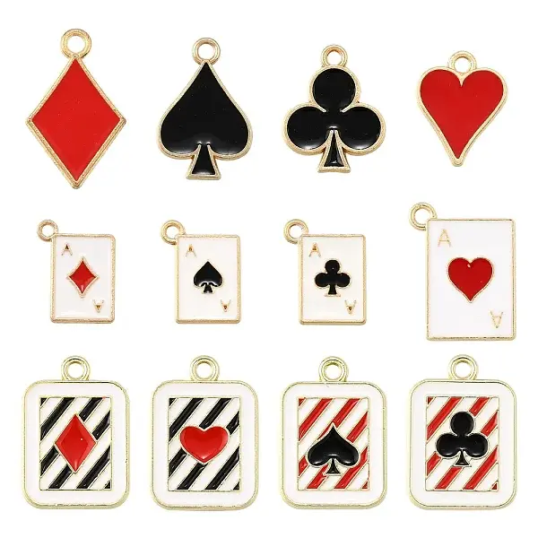24Pcs 12 Style Alloy Enamel Pendants