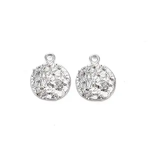 Brass Micro Pave Clear Cubic Zirconia Charms