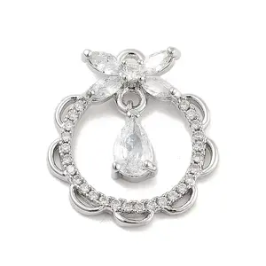 Brass Pave Clear Cubic Zirconia Pendants