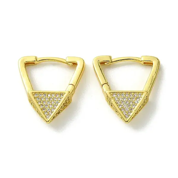 Brass with Cubic Zirconia Hoop Earrings