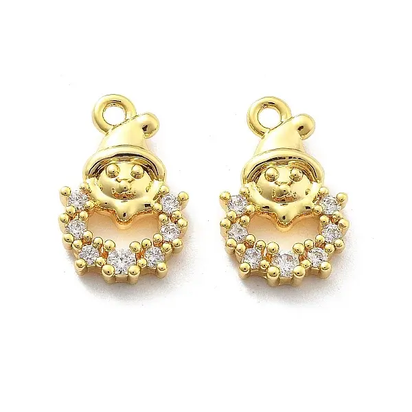 Brass Micro Pave Cubic Zirconia Pendants