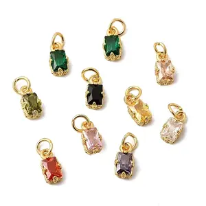 Brass Micro Pave Cubic Zirconia Pendants