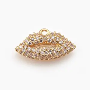 Brass Micro Pave Cubic Zirconia Pendants