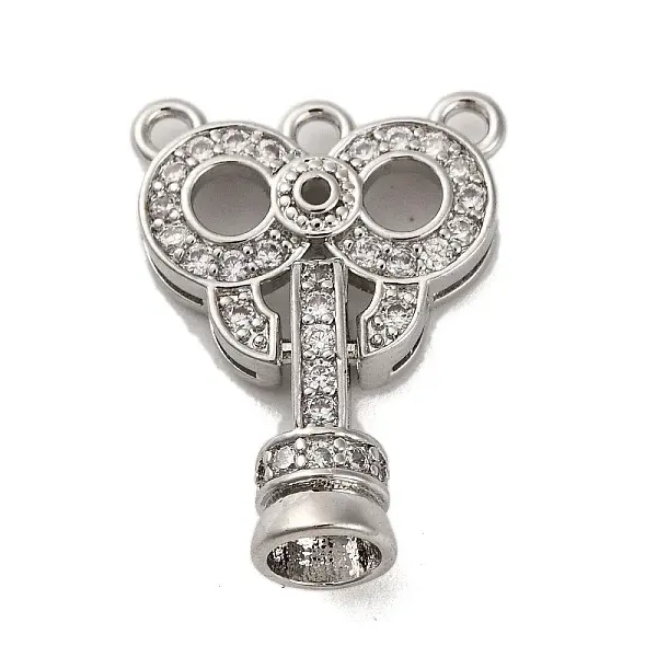 Brass Micro Pave Clear Cubic Zirconia Fold Over Clasps
