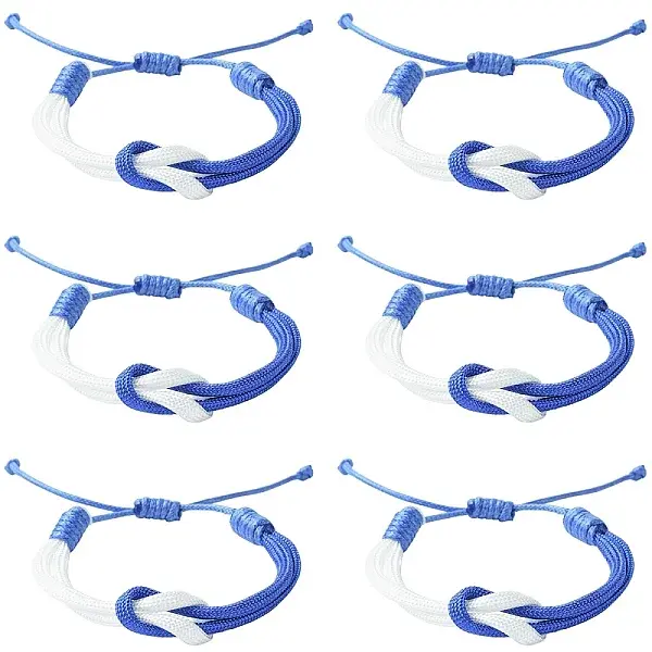 6Pcs Waxed Polyester Cord Bracelets