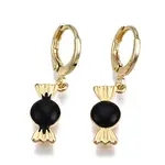 Brass Enamel Huggie Hoop Earrings