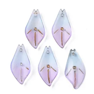 Transparent Spray Painted Glass Pendants