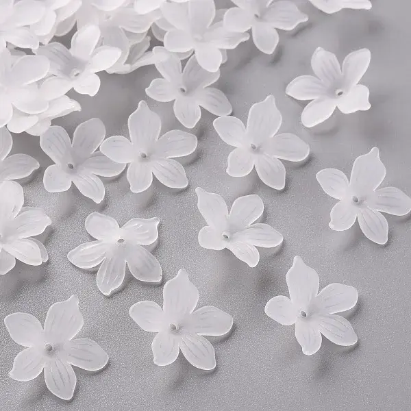 Frosted Acrylic Bead Caps