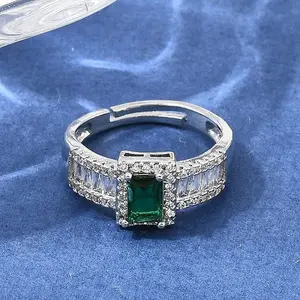 Brass Micro Pave Clear Cubic Zirconia Cuff Open Rings