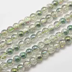 Electroplate Synthetic Crackle Quartz Bead Strands