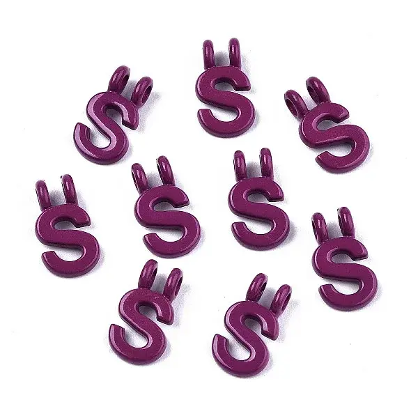 Spray Painted Alloy  2-Loop Link Pendants