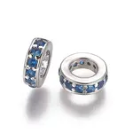 Brass Cubic Zirconia European Beads