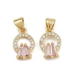 Brass Micro Pave Cubic Zirconia Charms