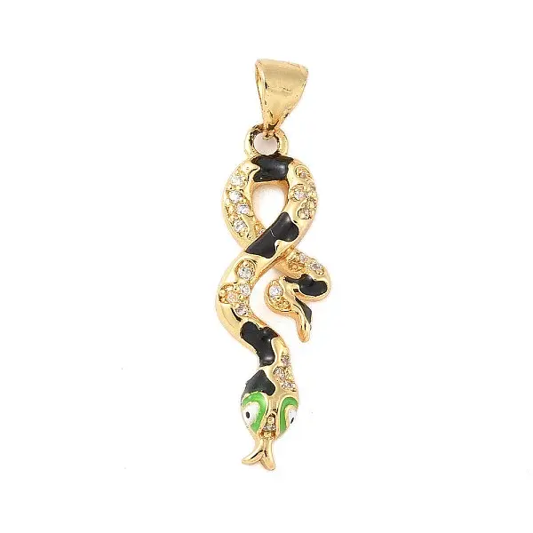 Brass Micro Pave Cubic Zirconia Enamel Pendants