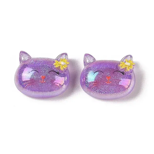 Glitter Plated Animal Resin Cabochons