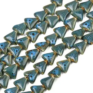 Glazed Porcelain Triangle Beads Strands