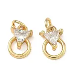 Brass Pave Clear Cubic Zirconia Charms