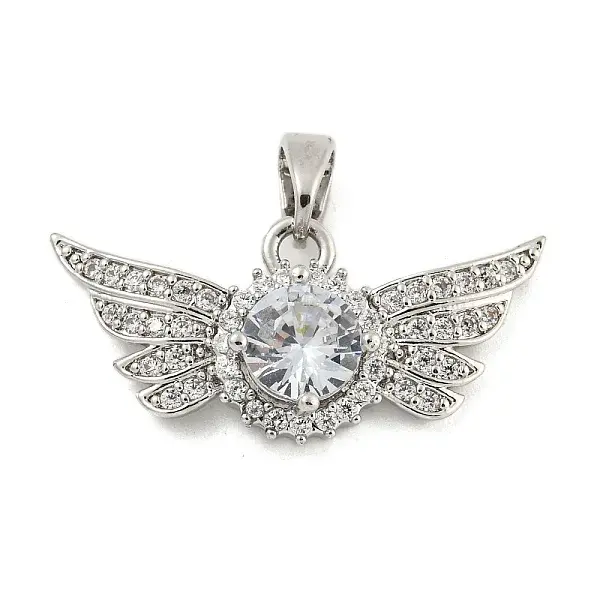 Brass Micro Pave Cubic Zirconia Pendants