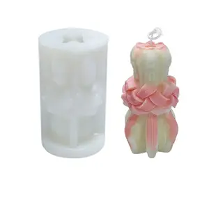 Embossed Pillar DIY Candle Silicone Molds