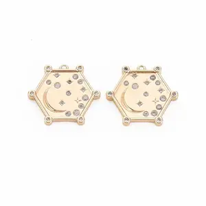 Brass Micro Pave Cubic Zirconia Pendants