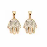 Brass Micro Pave Clear Cubic Zirconia Pendants