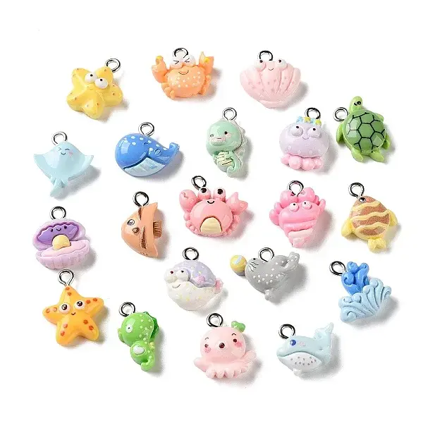 Ocean Series Opaque Resin Pendants