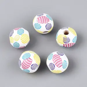 Spray Painted Schima Wood Beads