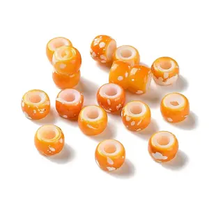 Spray Painted ABS Plastic European Beads