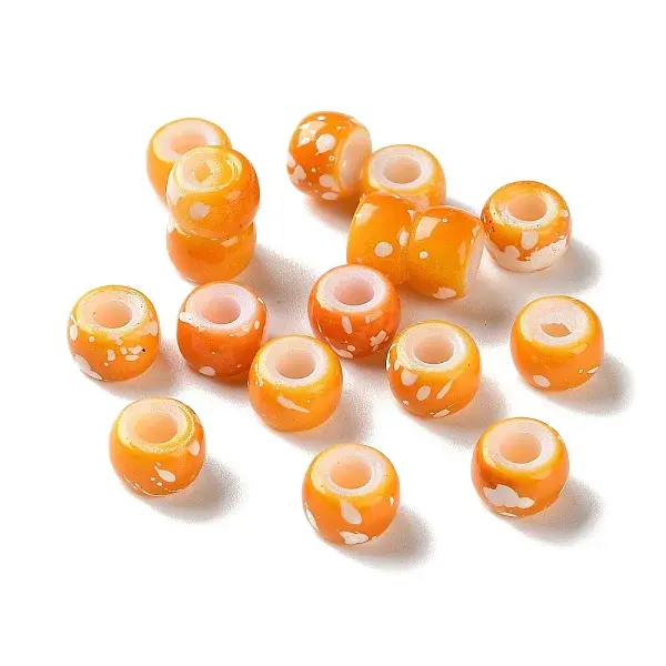 Spray Painted ABS Plastic European Beads