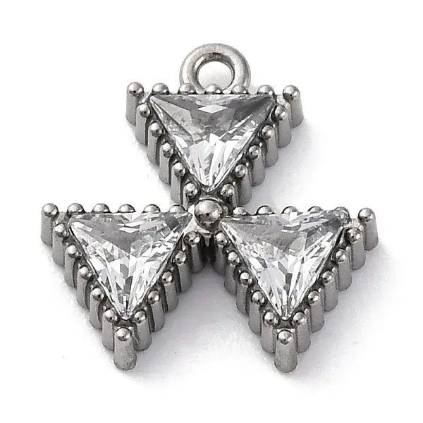 304 Stainless Steel Cubic Zirconia Pendants