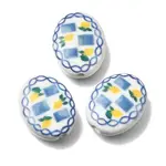 Hand Painted Oval Porcelain Beads