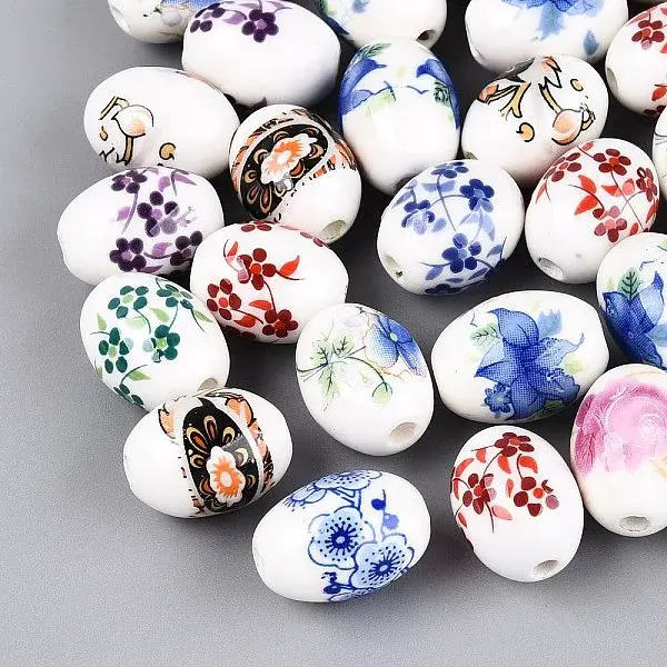 Printed Handmade Porcelain Beads