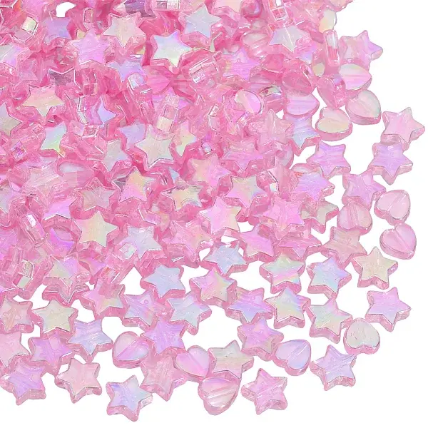 800Pcs 2 Styles Eco-Friendly Transparent Acrylic Beads
