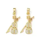 Brass Micro Pave Clear Cubic Zirconia Pendants