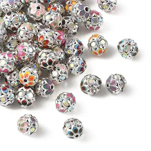 Brass & Alloy & Rhinestone Enamel Beads