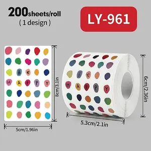 200Pcs Thank You Theme Stickers Roll