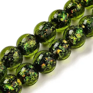 Handmade Dichroic Foil Glass Beads Strands