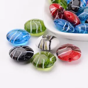 Handmade Gold Sand Lampwork Beads