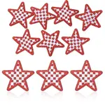 8Pcs Star with Lattice Computerized Embroidery Polyester Iron on/Sew on Patches