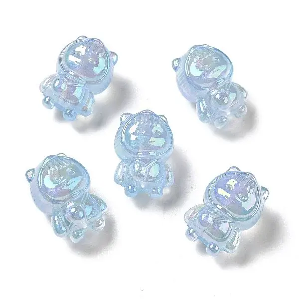 UV Plating Rainbow Iridescent Acrylic Beads