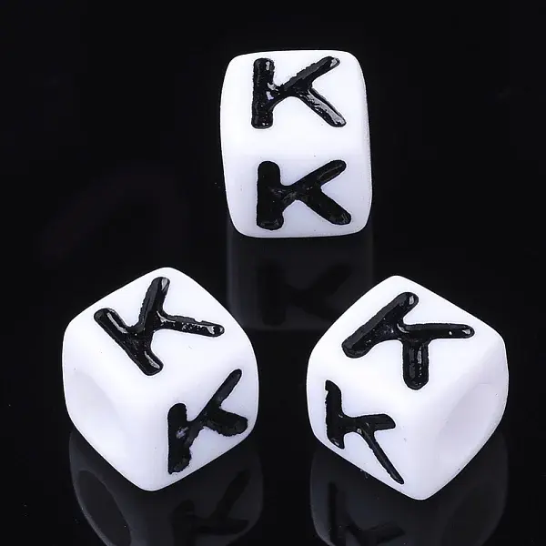 Acrylic Horizontal Hole Letter Beads