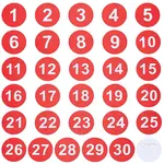 1 Set Round ABS Plastic Number Brooches Sets